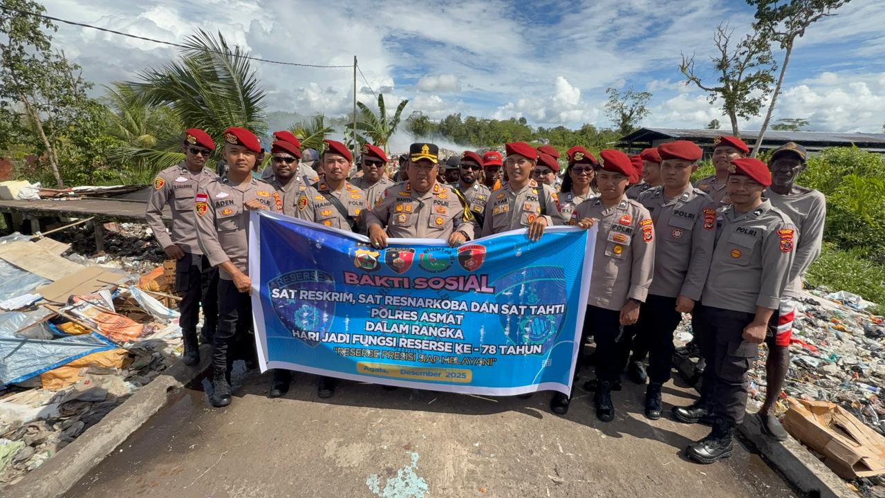 Bakti Sosial Polres Asmat Dalam Rangka Hari Jadi Reserse Ke – 78 Tahun